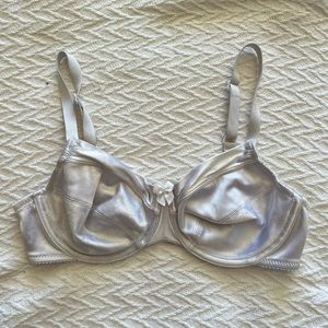 Y2K silver and white bralette